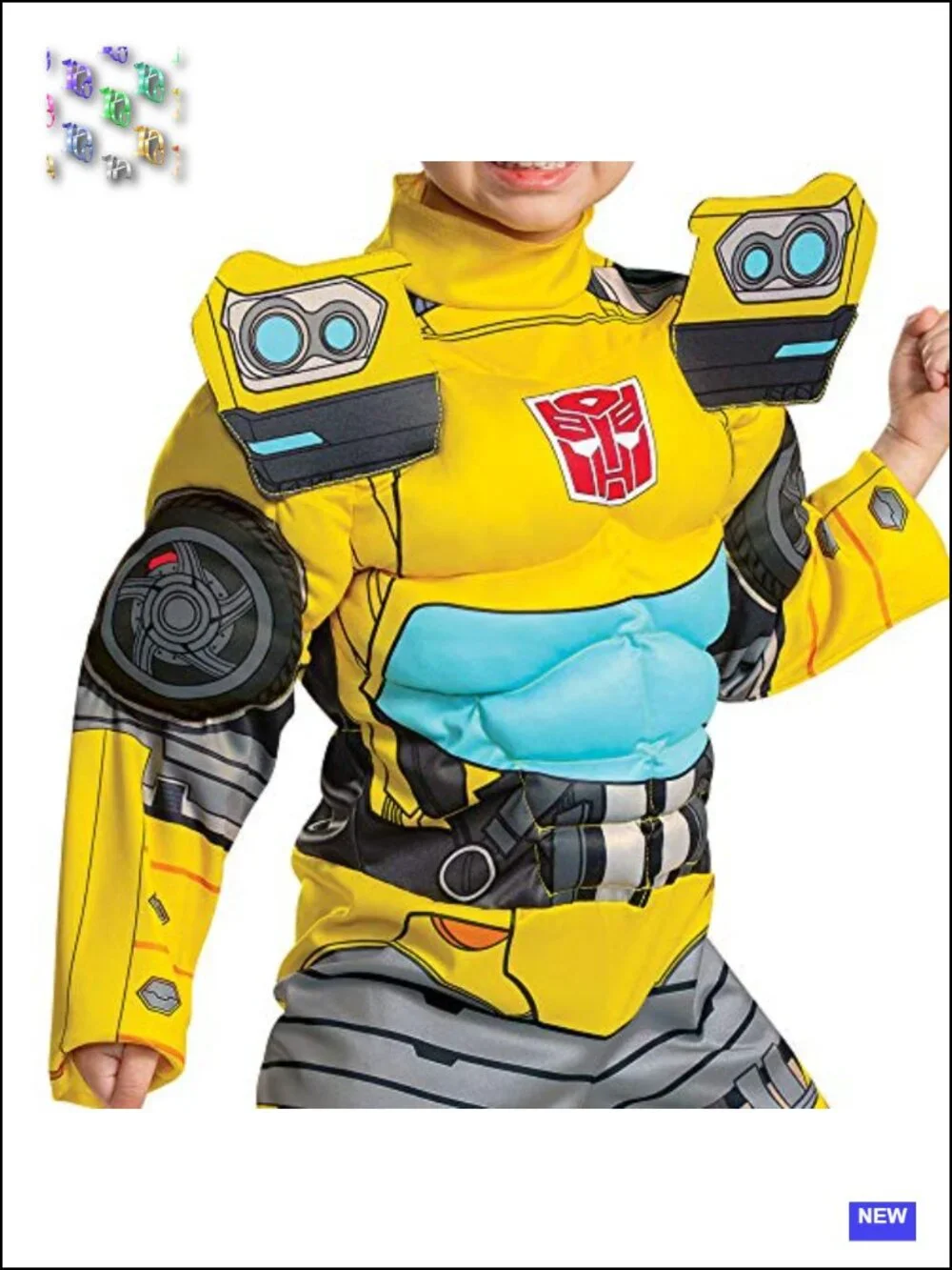 Toddler Boys Transformers Bumblebee Muscle Padded Costume Jumpsuit Medium 3T-4T